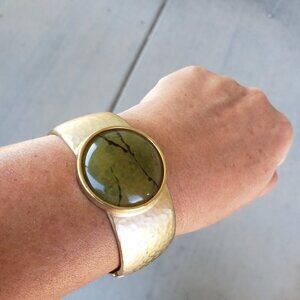 Chico's Chunky Hammered Goldtone Bracelet